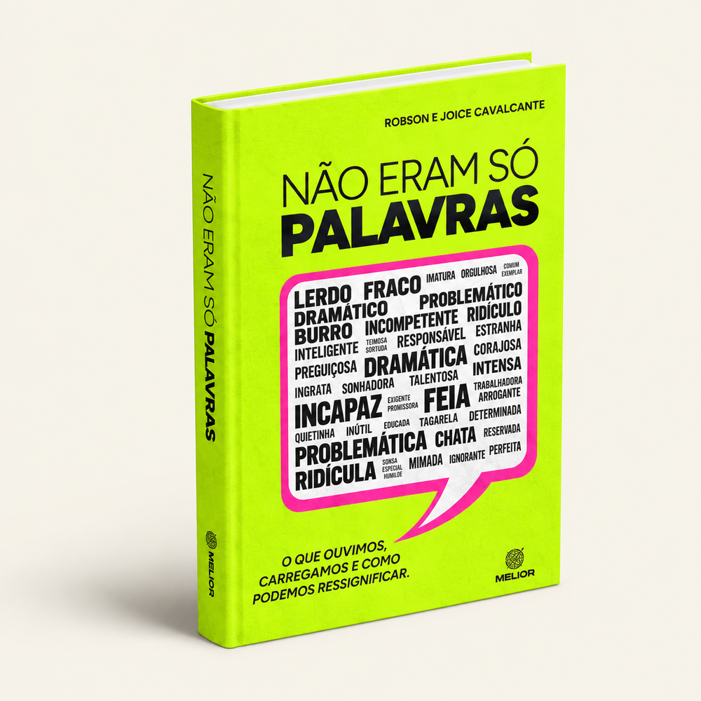 Mockup do livro Não Eram Só Palavras, de Robson Cavalcante e Joice Paula Cavalcante